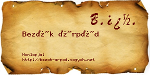Bezák Árpád névjegykártya